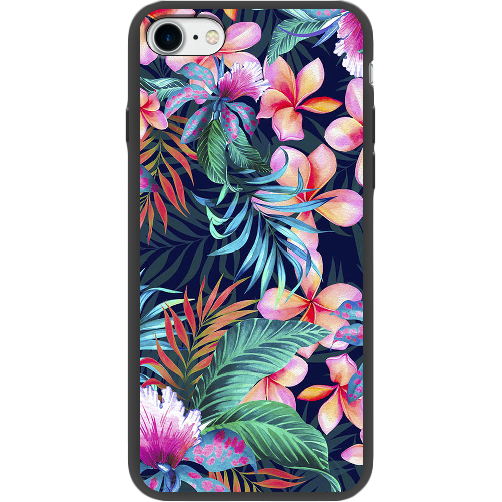 Чохол BoxFace Apple iPhone 7/8 SE 2020 flowers in the tropics Чорний силікон (26205-up1971-35387)