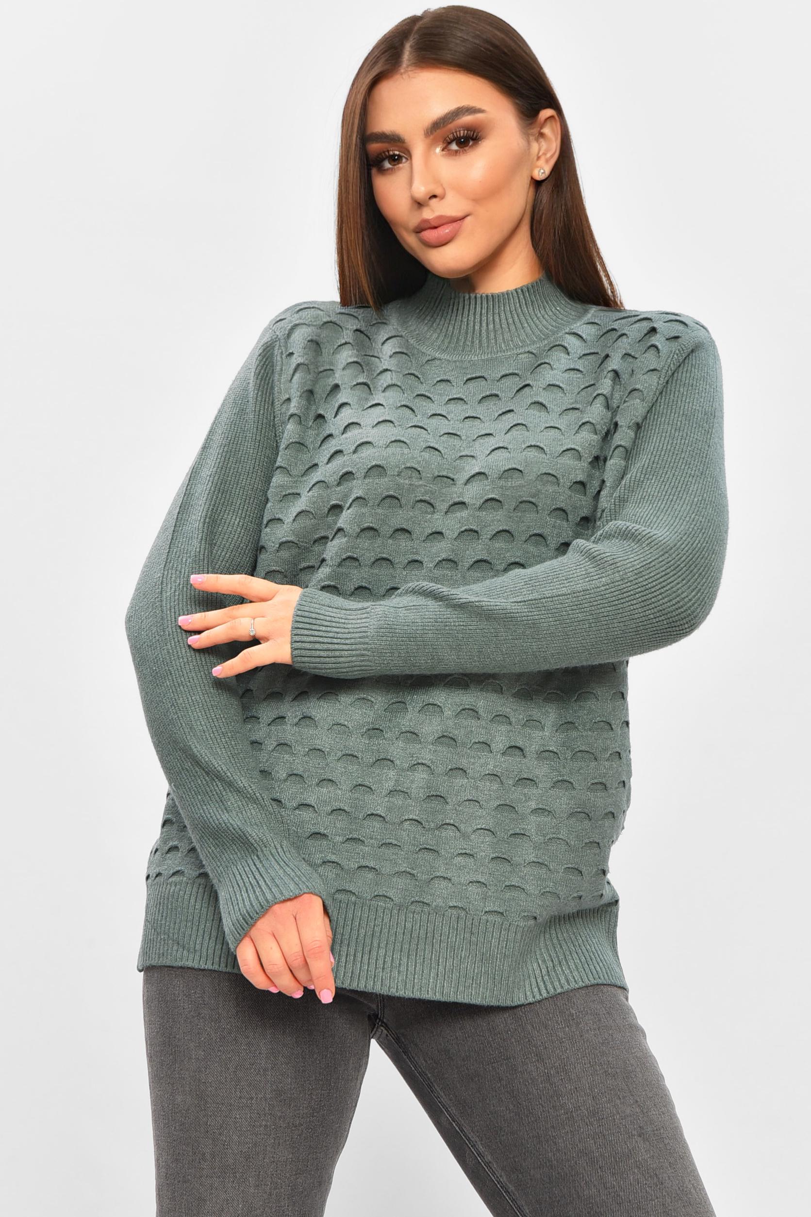 Светр жіночий 206593 однотонний XL-2XL Зелений (206593_!335361_48-50) - фото 1 Светр жіночий 206593 однотонний XL-2XL Зелений (206593_!335361_48-50) - фото 1