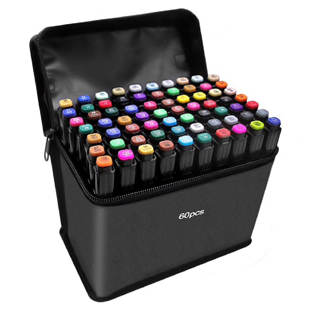 Набор скетч-маркеров Touch Coco в сумочке 60 шт. Черный - фото 2