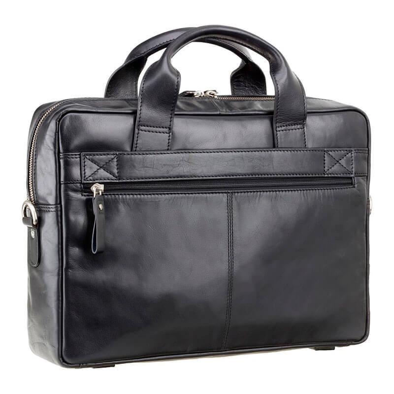 Мужская сумка для ноутбука Visconti Hugo кожаная 15" с защитой RFID Black (ML31 BLK)
