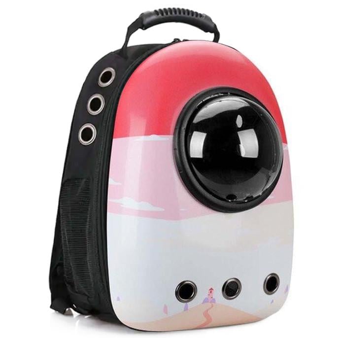 Рюкзак для переноски домашних питомцев CosmoPet CP-87 с иллюминатором 38х28х20 см Red/White (3_06088)