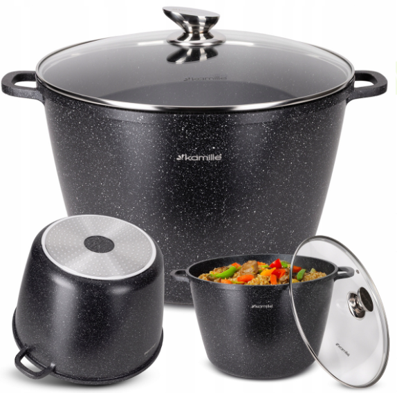 Каструля Kamille з литого алюмінію з кришкою та антипригарним покриттям 14 л (4487) - фото 5 Каструля Kamille з литого алюмінію з кришкою та антипригарним покриттям 14 л (4487) - фото 5