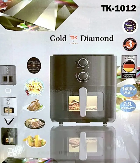 Фритюрниця-аерогриль без олії Gold Diamond TK1012 на 7,5 л 3400 Вт Сірий (19529867) - фото 4