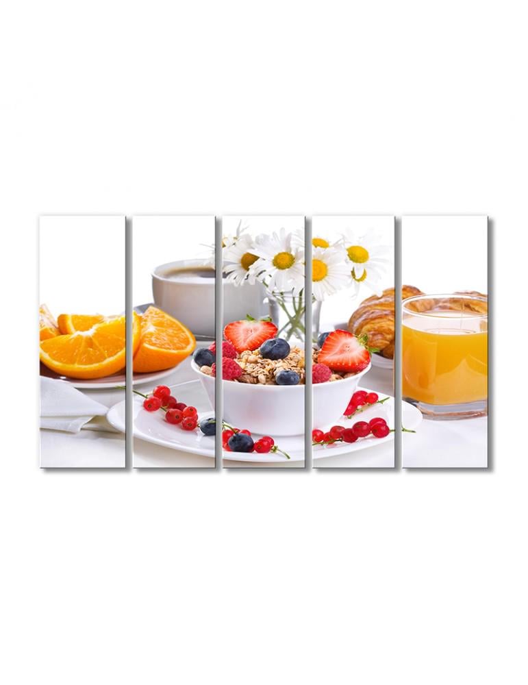 Картина модульная Прекрасные мюсли на завтрак 5 модулей 70x105 см (165731Eda_i_napitki0002)