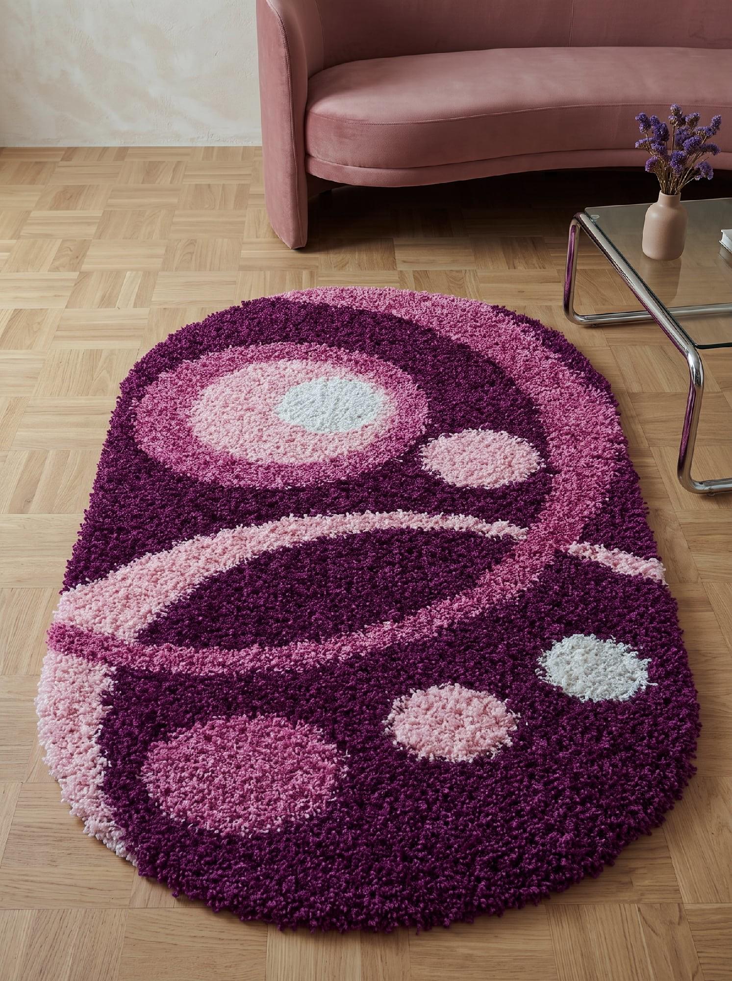 Ковер с высоким ворсом Loca 9197A овал 200x300 см Dark Purple (105572030) Ковер с высоким ворсом Loca 9197A овал 200x300 см Dark Purple (105572030)