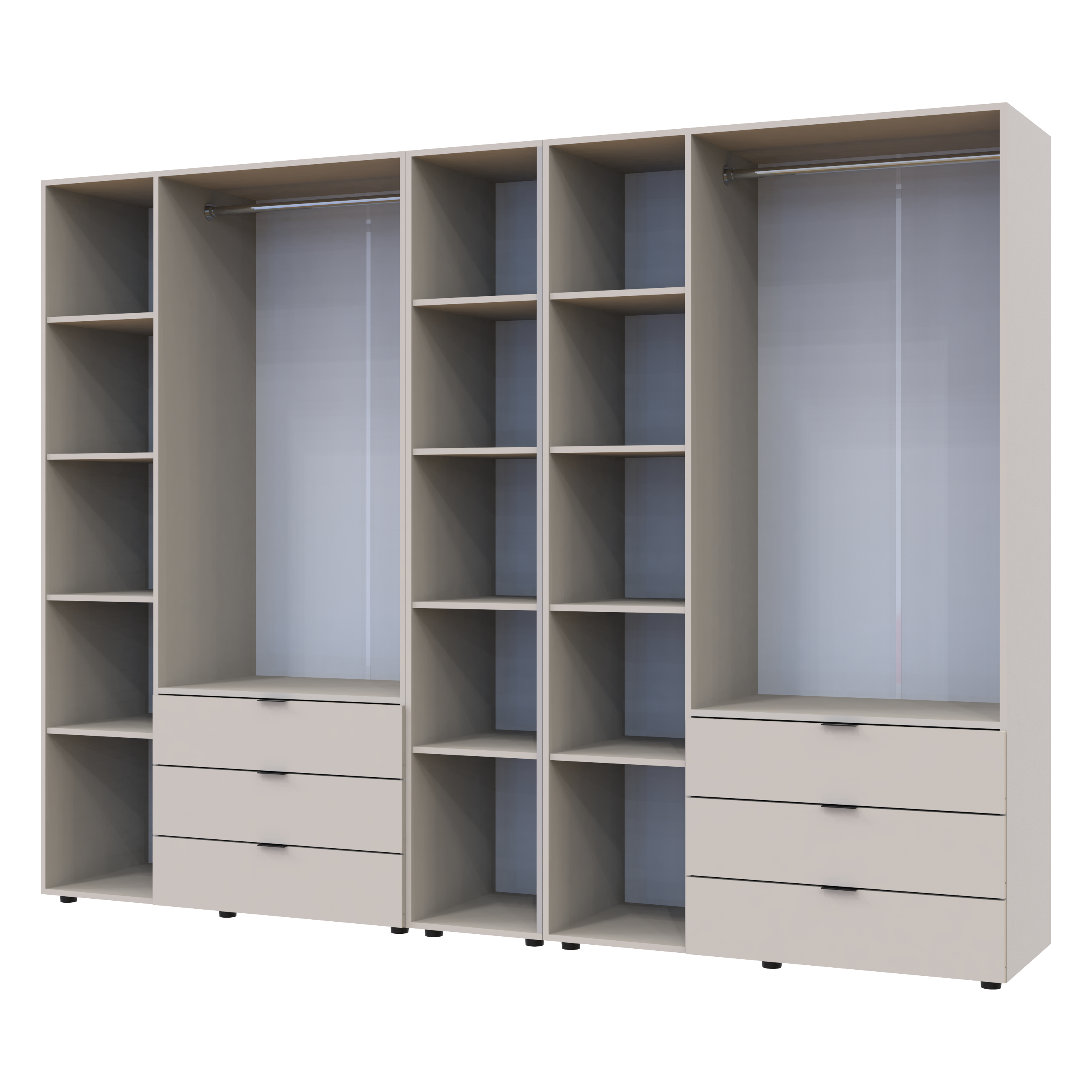 Комплект шкафов для одежды Doros Гелар 270,6х49,5х203,4 см 3 шт. Кашемир (DRS-011252) - фото 5 Комплект шкафов для одежды Doros Гелар 270,6х49,5х203,4 см 3 шт. Кашемир (DRS-011252) - фото 5