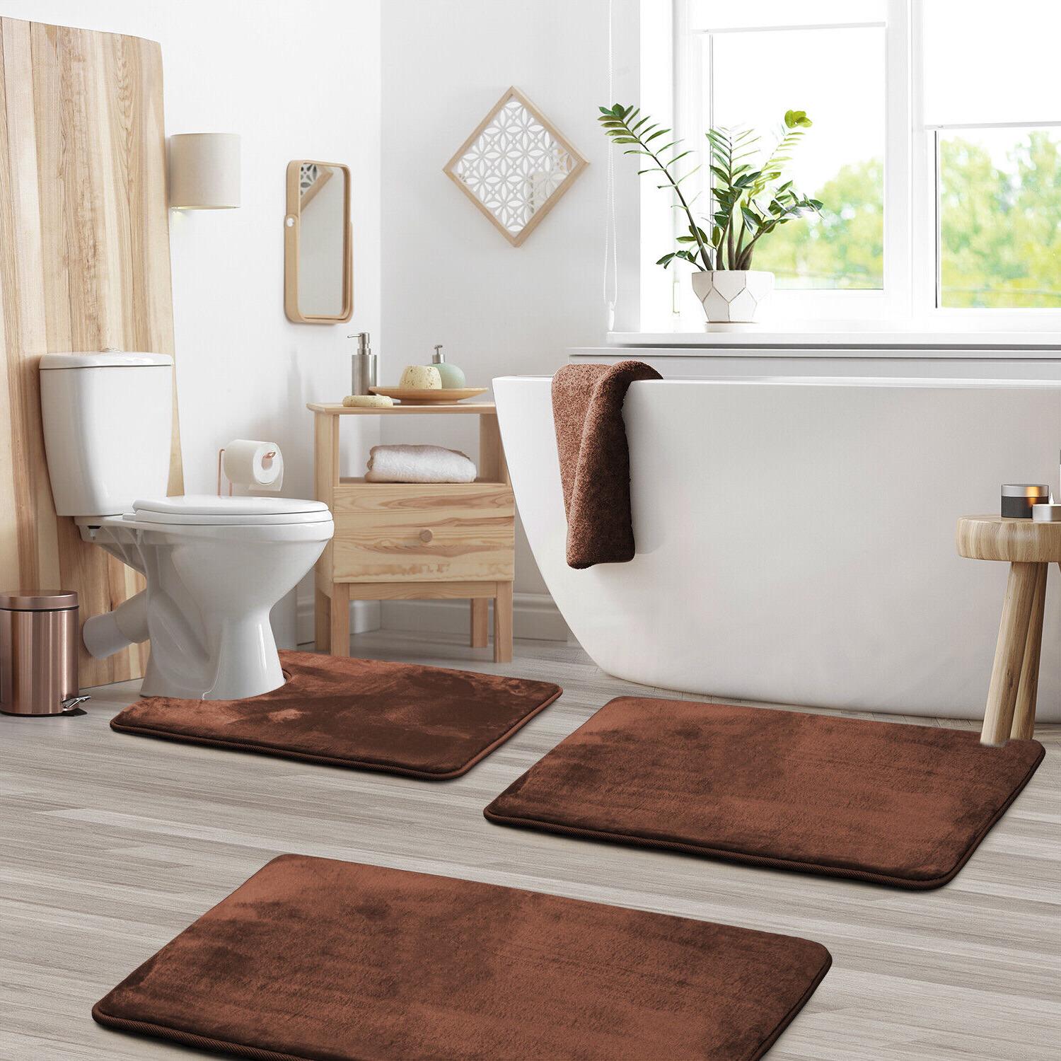 Набор ковриков в ванную и туалет Smooth Premium Memory Foam 3в1 80х50/60х40/60х50 см Коричневый (NKMaxSmooth0006) - фото 7 Набор ковриков в ванную и туалет Smooth Premium Memory Foam 3в1 80х50/60х40/60х50 см Коричневый (NKMaxSmooth0006) - фото 7