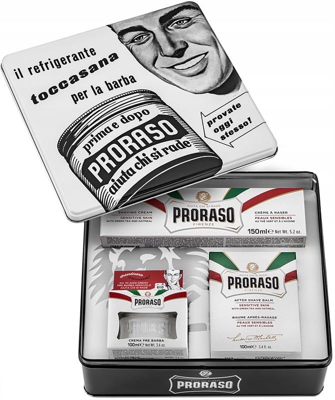 Подарунковий набір вінтажний Proraso White Line для делікатного гоління крем 100 мл/бальзам 100 мл (60814) Подарунковий набір вінтажний Proraso White Line для делікатного гоління крем 100 мл/бальзам 100 мл (60814)