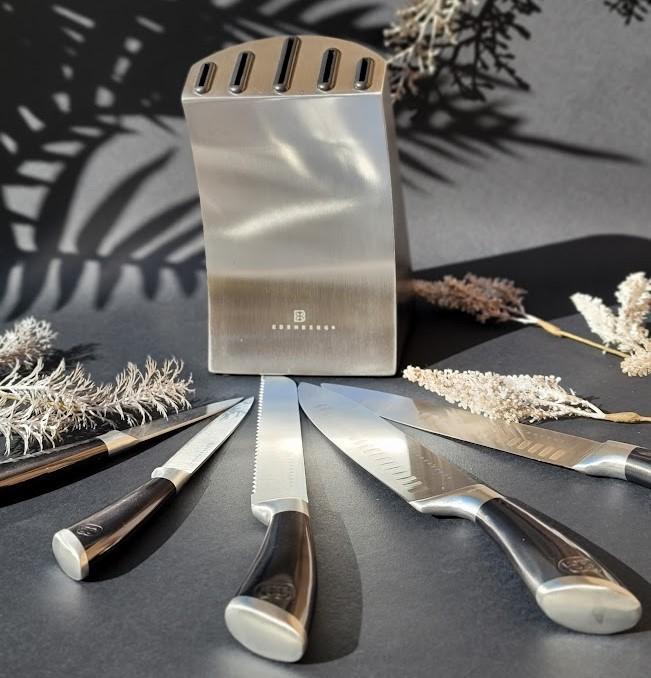 Набір ножів Edenberg із нержавіючої сталі на підставці 6 пр. Сірий (EB-11002) - фото 6 Набір ножів Edenberg із нержавіючої сталі на підставці 6 пр. Сірий (EB-11002) - фото 6