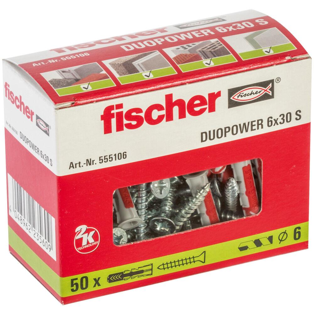 Дюбель с шурупом Fischer Duopower универсальный S 6x30 мм (555106)