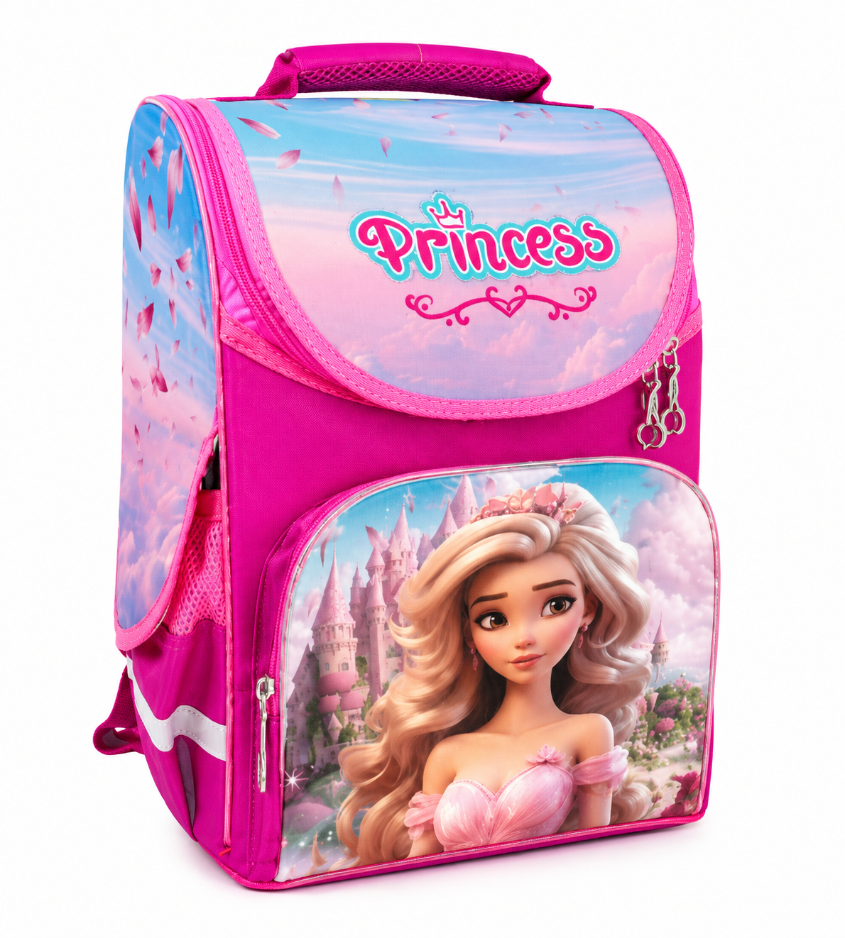 Рюкзак школьный для девочки Princess ортопедический каркасный Розовый (22733)