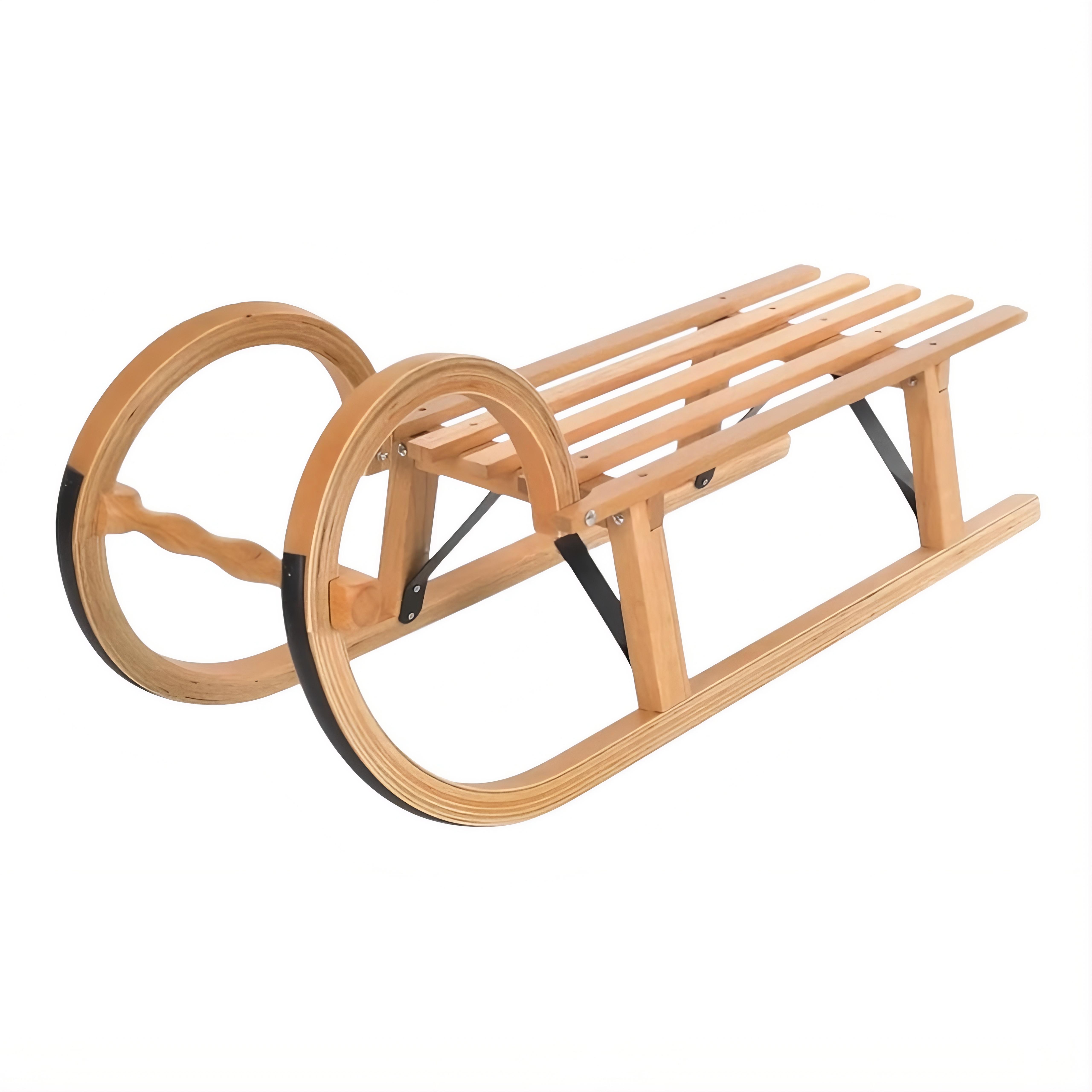 Санки дерев'яні JSXQ-21F зі спинкою металеві кріплення/пластикові накладки 101,5 см (31578264)