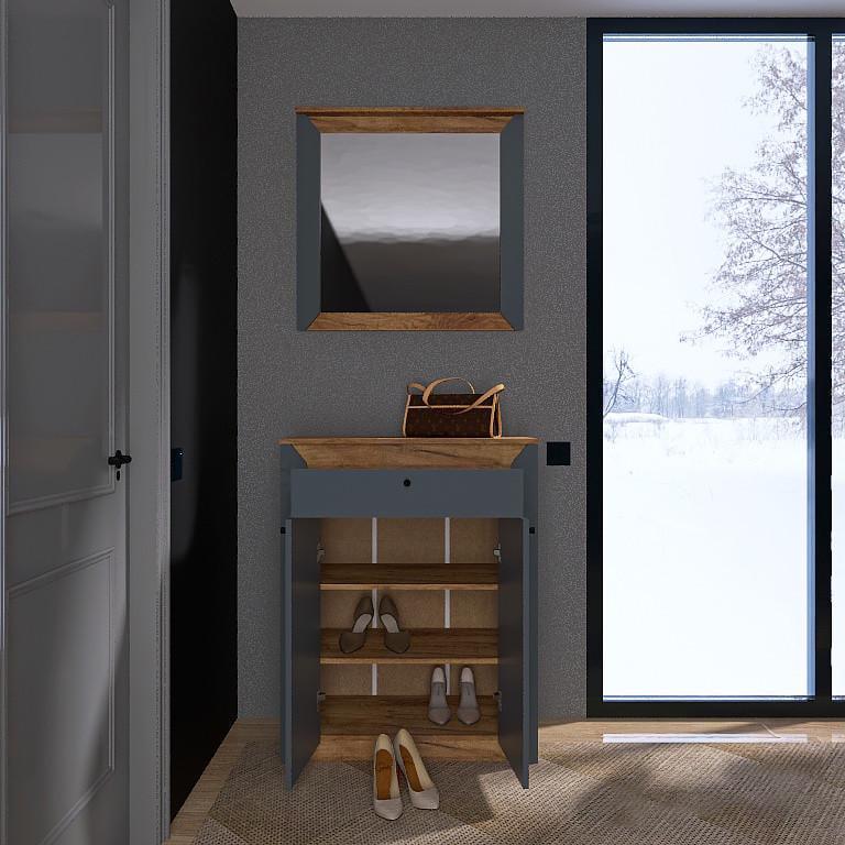 Прихожая Эверест Нордик-2 комплект Дуб крафт золотой/графитовый (ЕВ20824.02)