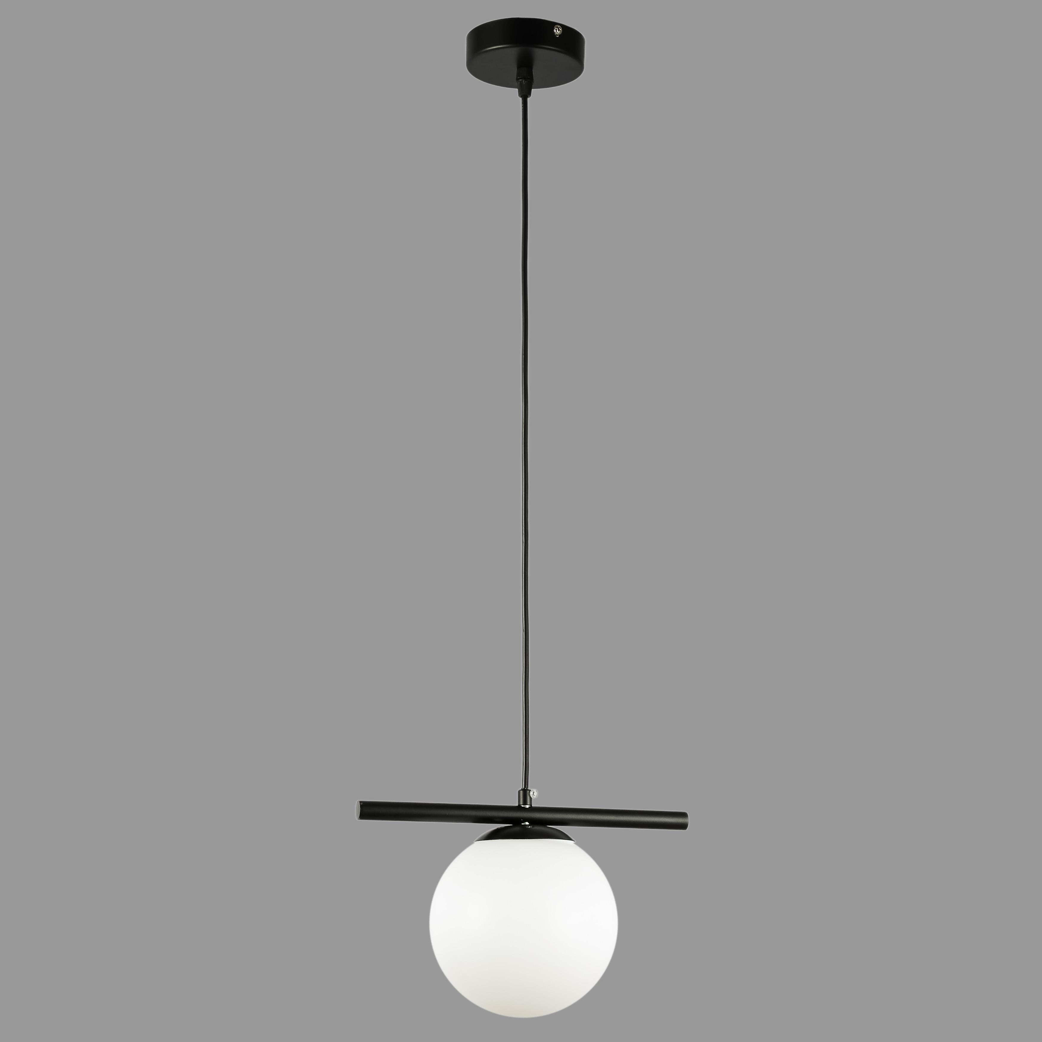 Светильник подвесной с шаром 15 см Черный (84-1023-1 (150mm) BK+WH)