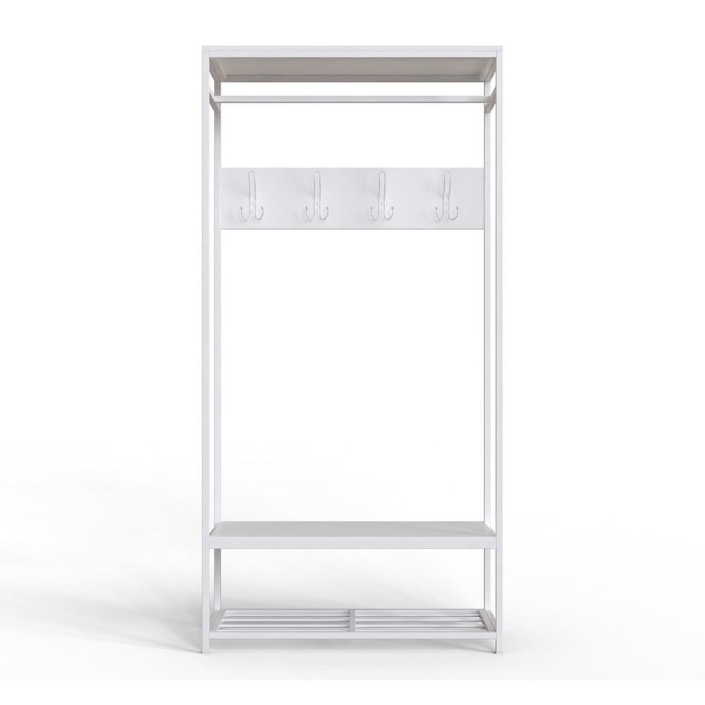 Вішалка модульна підлогова Ferrum-decor Треліс 15 ДСП 16 мм 180x90x38 см Білий/Білий (FRD-104367)