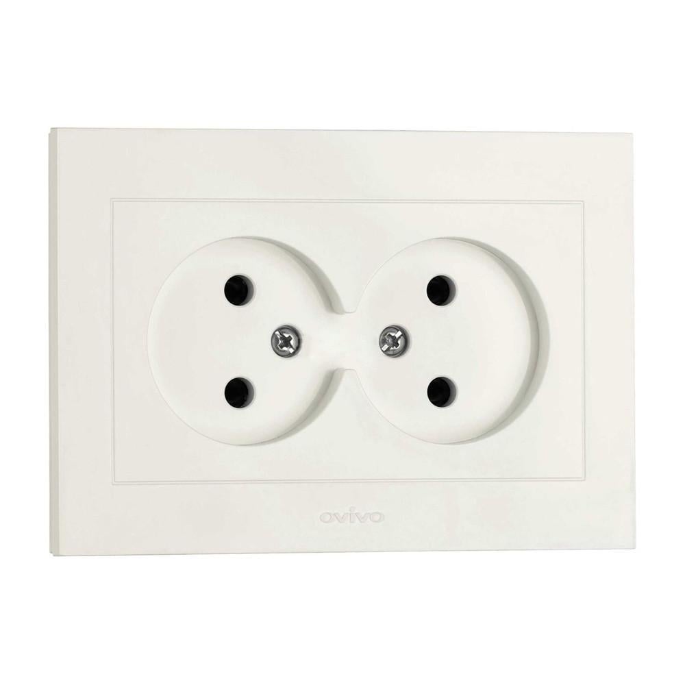 Розетка Ovivo Grano двойная Белый (400-010300-908)