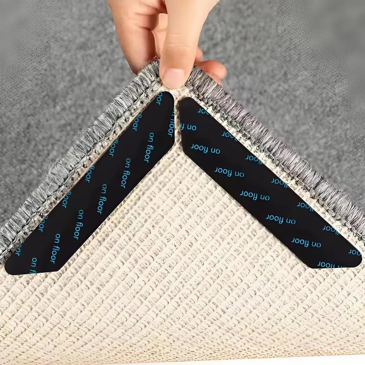 Наклейки антискользящие L-образной формы для фиксации ковров 8 шт. Черный (2598040073)