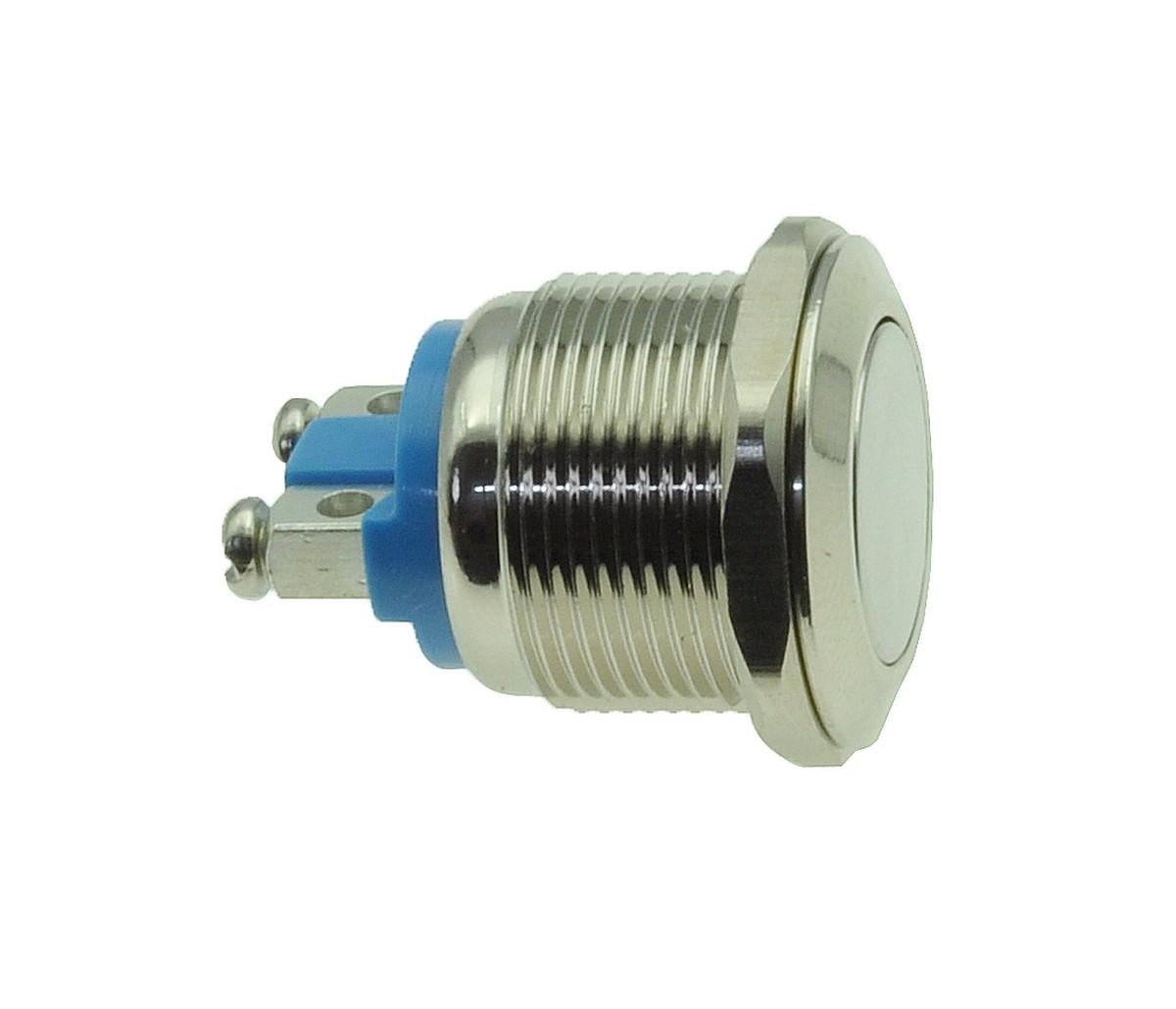 Кнопка антивандальная d22mm резьба 19mm h26mm 2 контакта под винт (кн542)