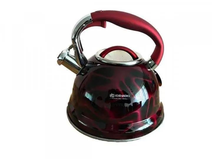 Чайник зі свистком для індукційних плит Edenberg EB-1911 металевий 3 л Червоний (2530556617) - фото 1