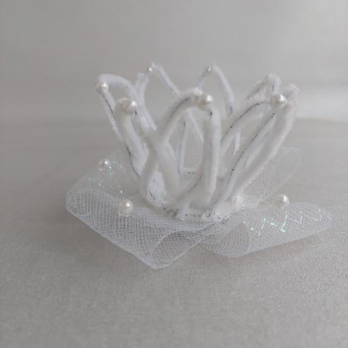 Корона Принцессы для праздника на шпильке Белый (210068)