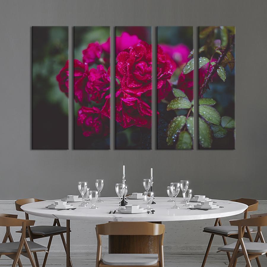 Картина на холсте Шикарные малиновые розы 132x80 см (959-51)