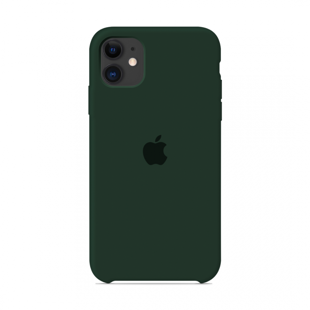 Силіконовий чохол накладка Apple Silicone Case for iPhone 11, Dark Green (HC) (A) - фото 6