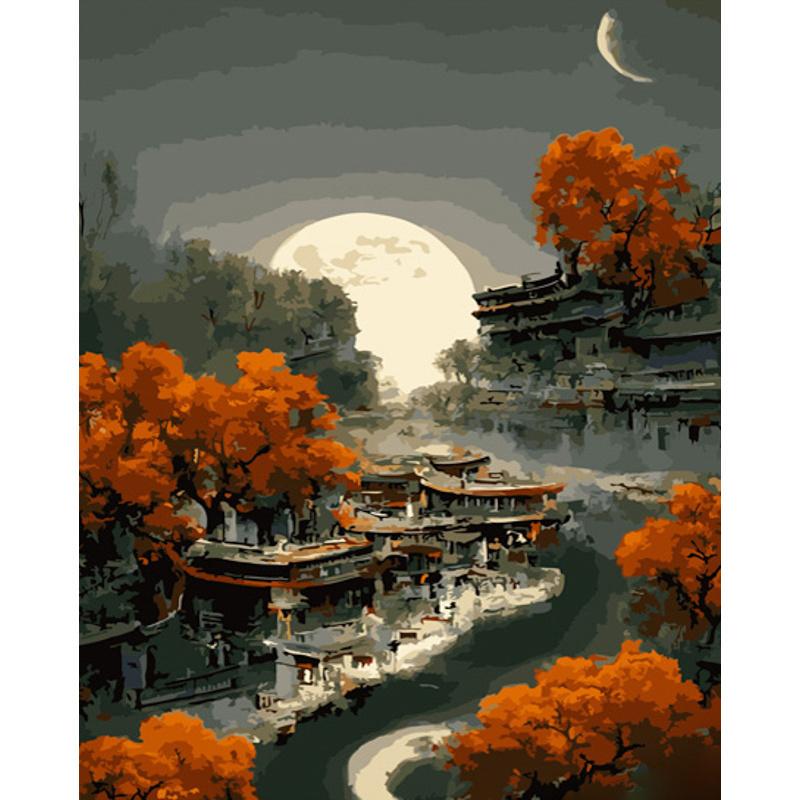 Картина по номерам Strateg Премиум Невероятный месяц 40x50 см (GS793)