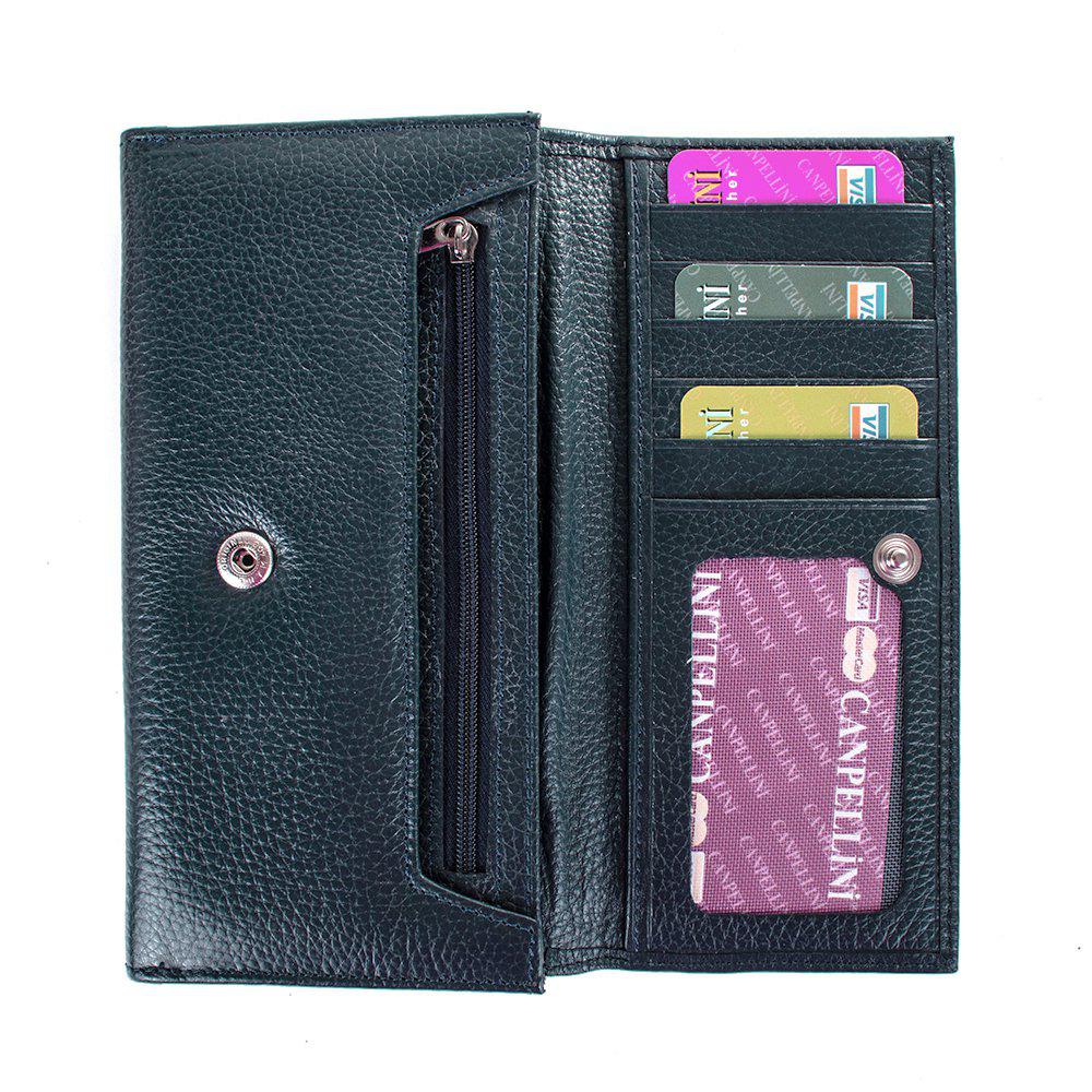 Гаманець жіночий шкіряний CANPELLINI 4262 Темно-синій - фото 5 Гаманець жіночий шкіряний CANPELLINI 4262 Темно-синій - фото 5