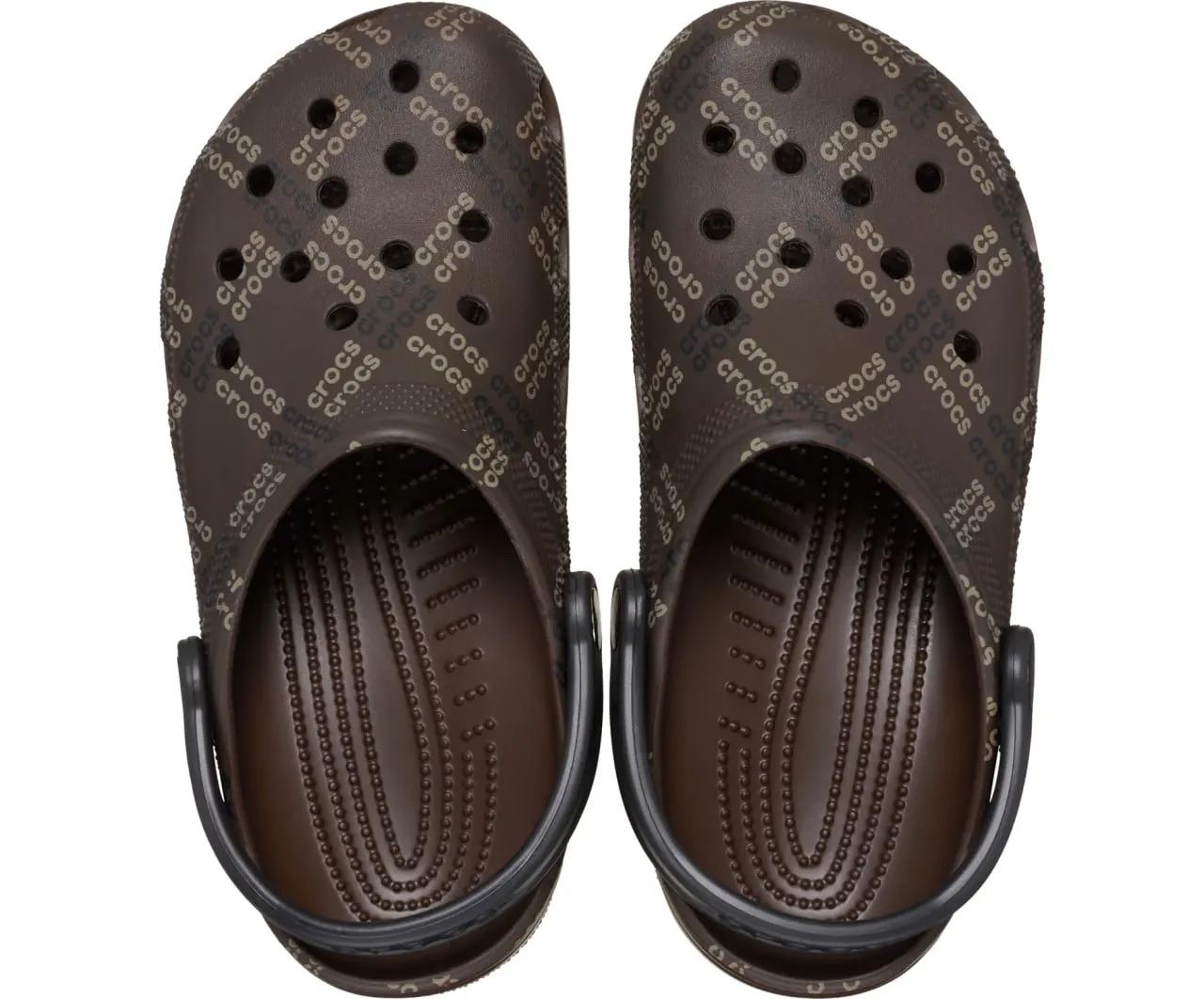 Сабо Crocs Classic Logo Pattern Clog 210806 M8W10 р. 41/26,5 см Coffee (18966288) - фото 4