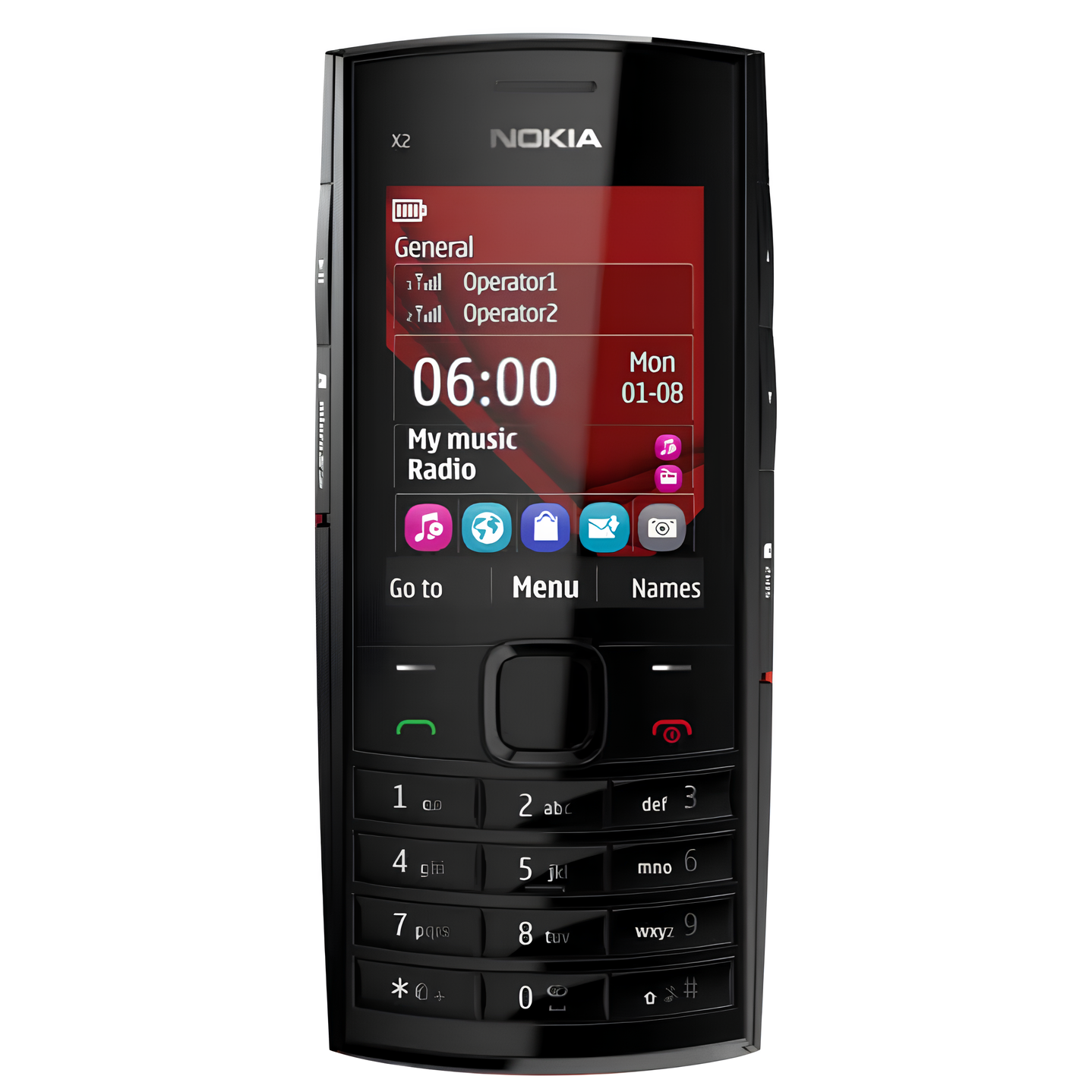 Телефон мобільний Nokia X2-02 2 SIM-картки (40068)