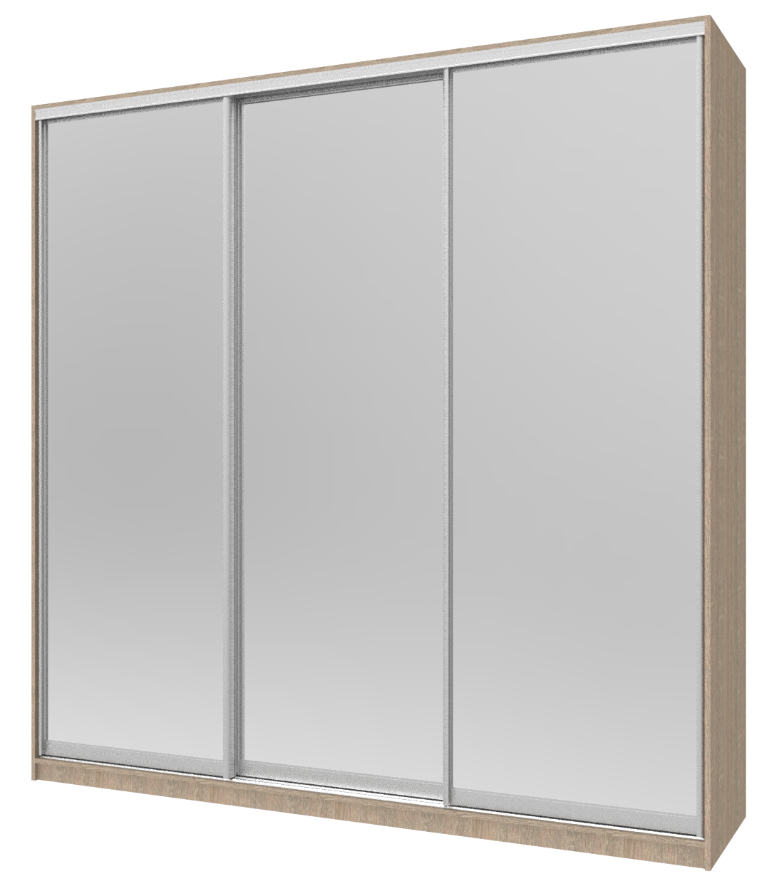 Шкаф-купе Doros Сити 24 3 зеркала 238х60х240 см Дуб Cонома (42002079)
