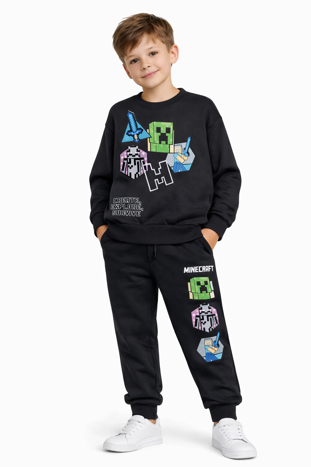 Костюм для хлопчика в стилі Майнкрафт 152 см Графіт (32675770)