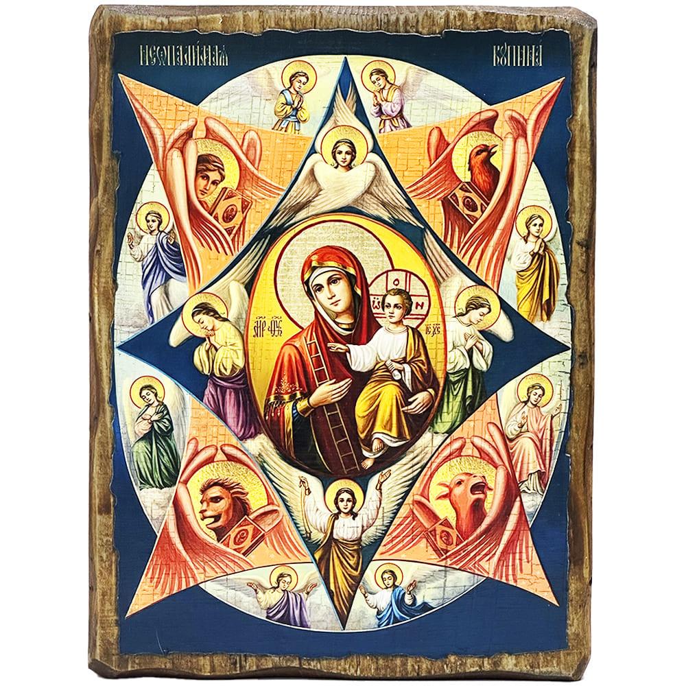 Ікона Богородиця Неопалима Купина під старовину 21х28 см (4003-3) Ікона Богородиця Неопалима Купина під старовину 21х28 см (4003-3)