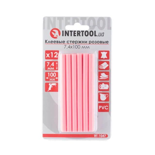 Комплект стрижнів Intertool клейових 74x100 мм 12 шт. Рожевий (RT-1047)