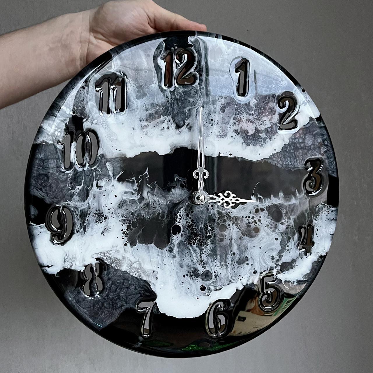 Часы настенные круглые из эпоксидной смолы EPOXY M105 75x75 см