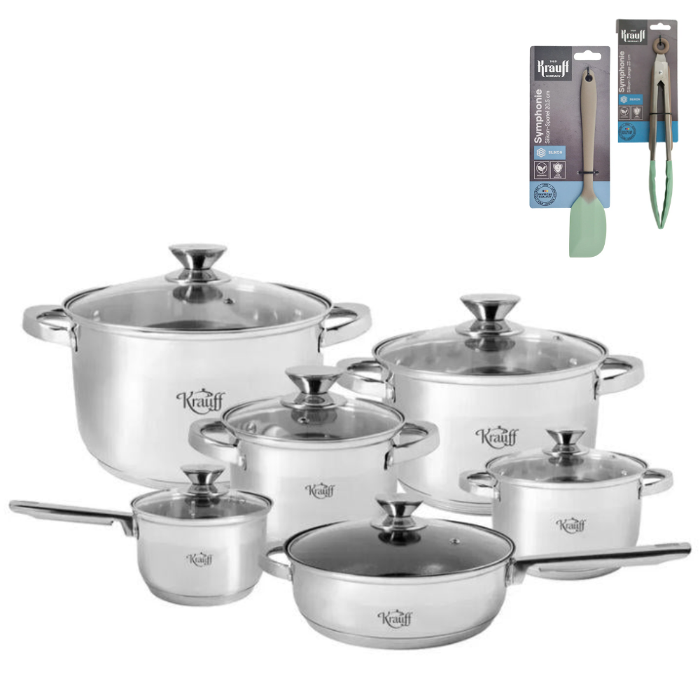 Набор кастрюль Krauff Saporis и сотейник с кухонными принадлежностями 16 пр. (26068301)
