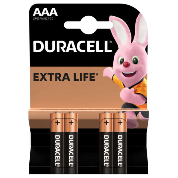 Батарейка Duracell LR03 MN2400 ААА блістер 4 шт, (110331)