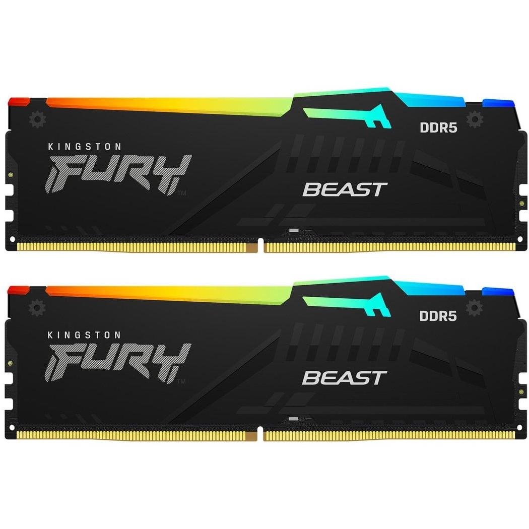 Оперативная память с RGB-подсветкой Kingston Fury Beast DDR5 16 Гб KIT 6000 MHz (KF560C36BBEAK2-16)