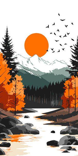 Картина по номерам Ideyka Желтый месяц среди осеннего леса 40х80 см (2847123883)