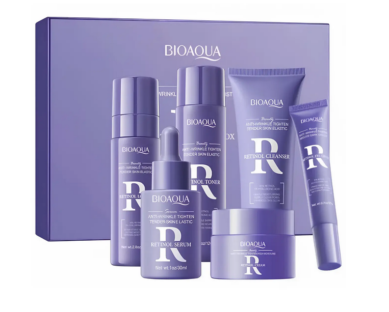 Подарочный набор косметики по уходу за лицом Bioaqua Retinol 6в1 против морщин для женщин