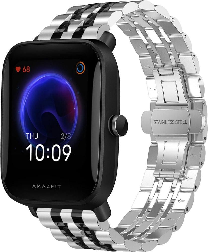 Браслет металлический Spinye Line для Amazfit Bip U Silver Black (29030-69)