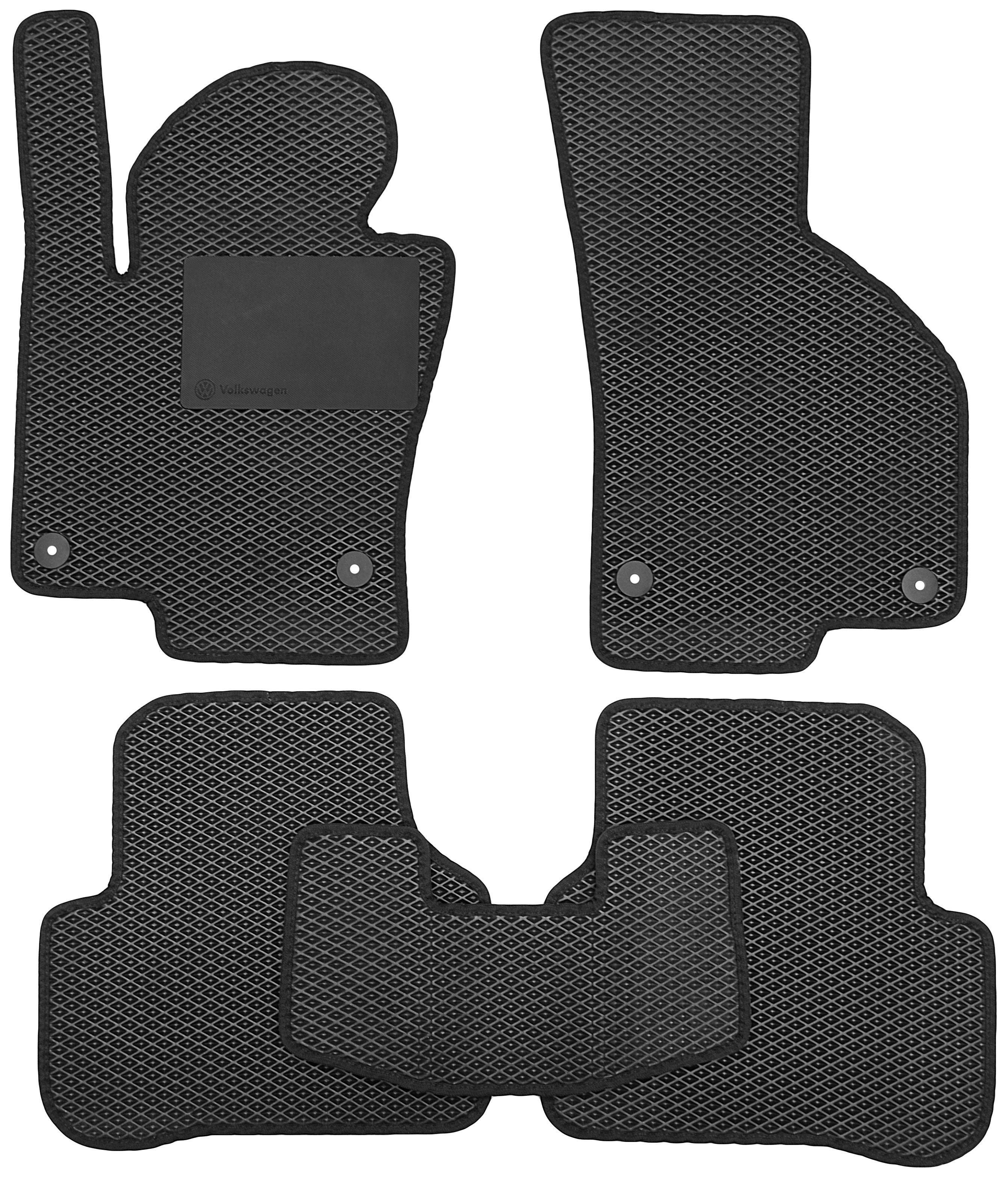 Коврики в салон для Volkswagen Passat B6 '05-10 EVA-полимерные с подпятником Черный (178790)