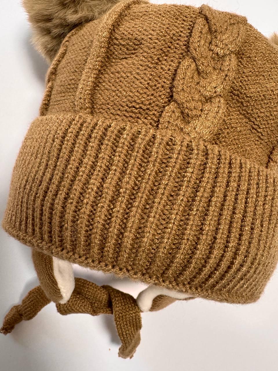 Шапка детская вязаная зимняя с ушками Медвежонок 1-3 года - фото 8 Шапка детская вязаная зимняя с ушками Медвежонок 1-3 года - фото 8