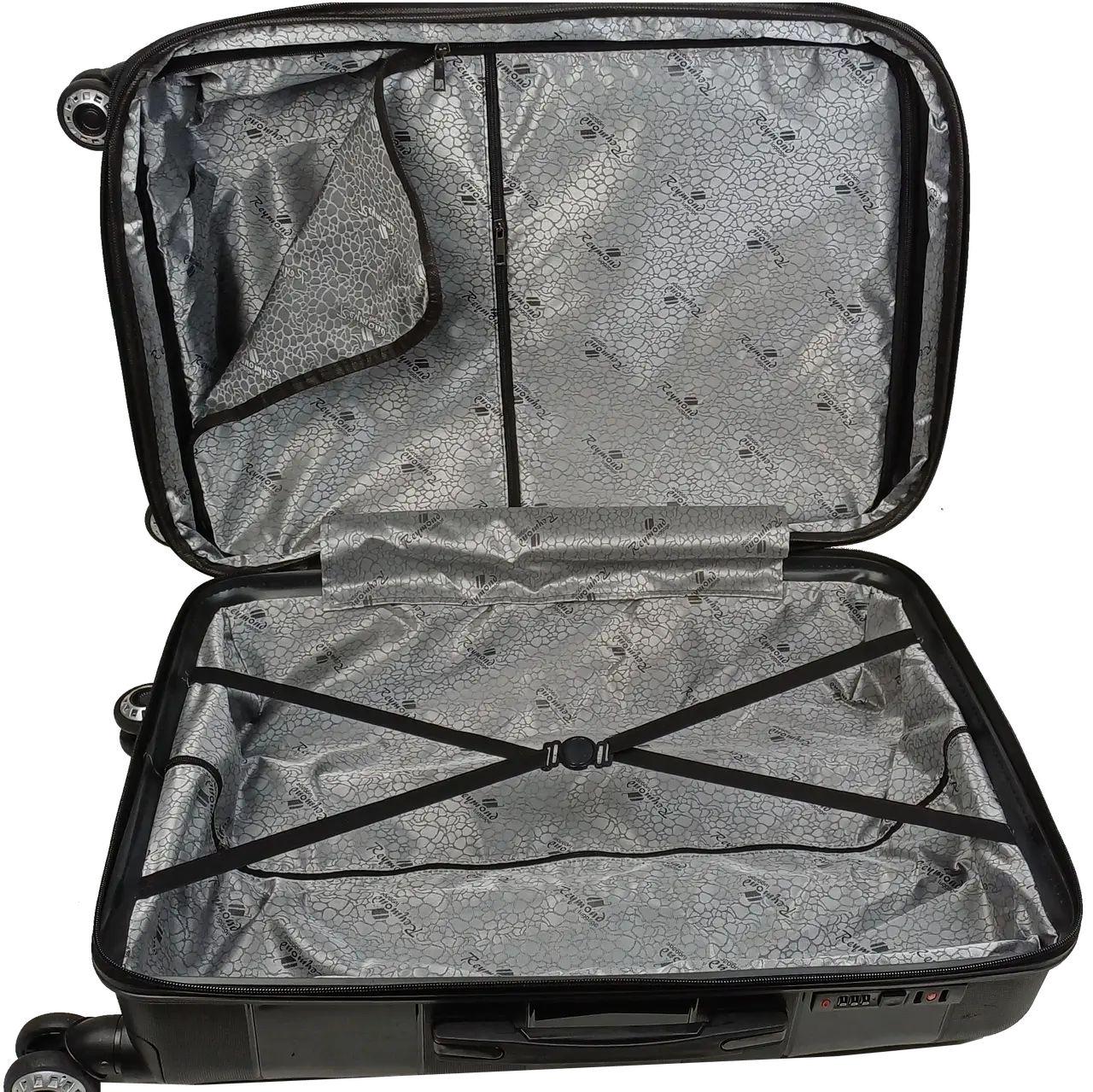 Валіза пластикова Reymond середня 80 л Чорний (S9010221) - фото 8