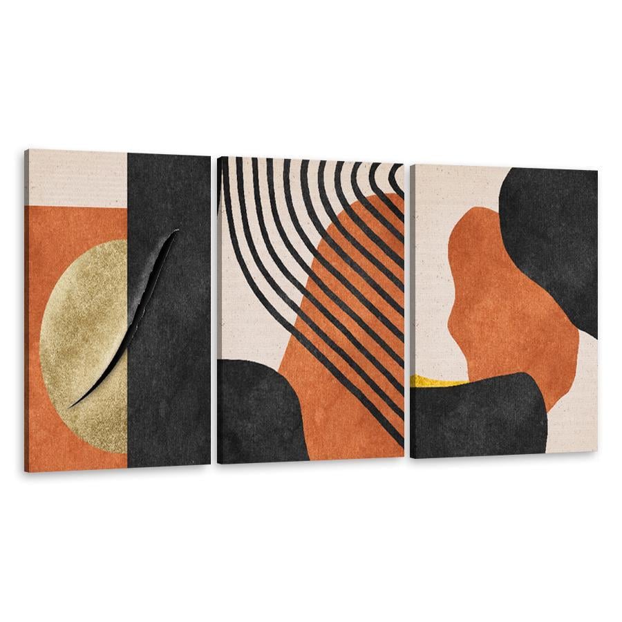 Картина на полотні Глибокий поріз на коричнево-чорній абстракції 156x67 см (V76-3_L)