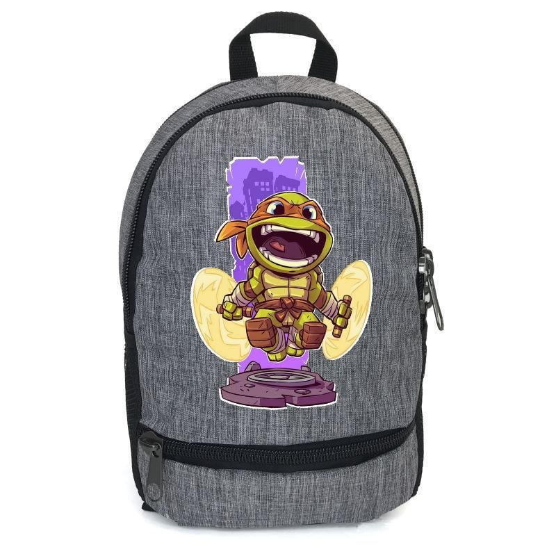 Школьный рюкзак Cappuccino Toys ninja turtle-09 с принтом Черепашки ниндзя 12,5 л Серый (1381809908)