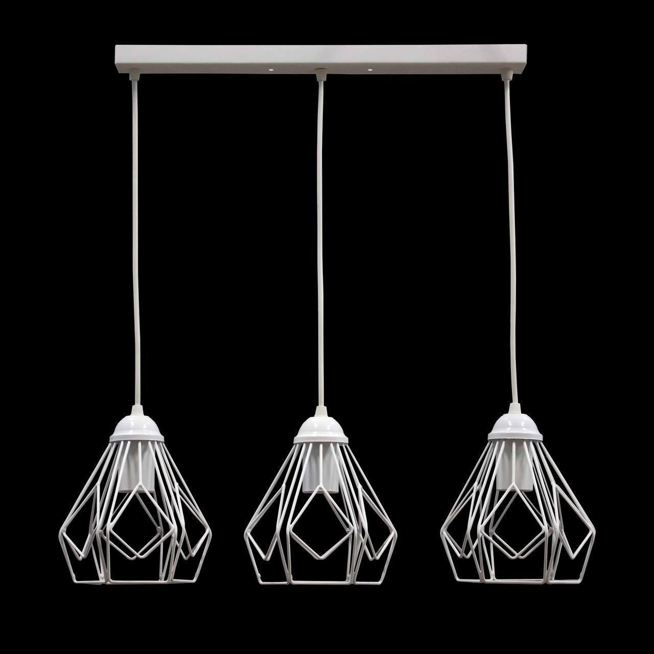 Подвесной светильник MSK ELECTRIC Milan в стиле лофт под лампы Е27 Белый (NL 538-3 W) - фото 2 Подвесной светильник MSK ELECTRIC Milan в стиле лофт под лампы Е27 Белый (NL 538-3 W) - фото 2