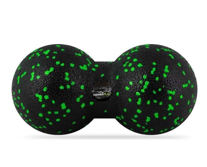 Массажный мяч двойной PowerPlay PP-4352 Epp foam peanut ball d 8x16 см Черный/Зеленый (60773)