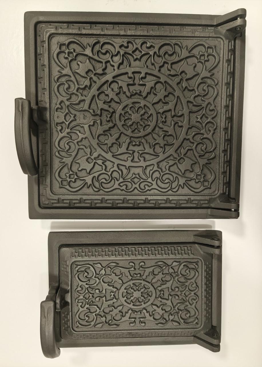 Дверца для печи Солнце топка и поддув крашеный