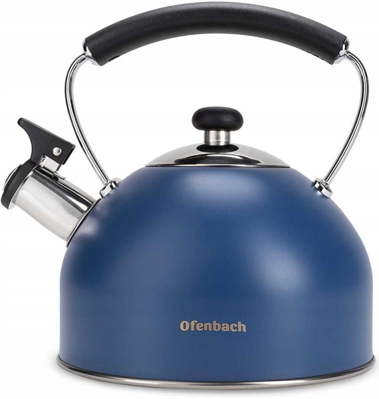 Чайник Ofenbach нержавіюча сталь зі свистком 2,2 л Синій матовий (NB-100327) - фото 2 Чайник Ofenbach нержавіюча сталь зі свистком 2,2 л Синій матовий (NB-100327) - фото 2
